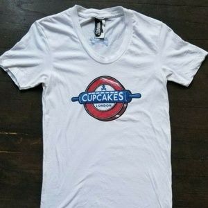 White Johnny Cupcakes London Womens T Shirt Medium
